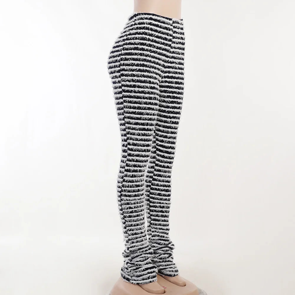Color Block Stripes Pants Women High Waist Loose Sweatpants Women's Bodycon All-match Summer Trouseres For Female 2023