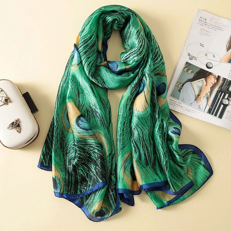 Spring Scarf Women's Luxury Design Polyester Material Smooth Scarf Soft Shawl Beach