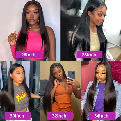 13x4 13x6 HD Lace Frontal 5x5 Closure Wigs | 40 42 Inch Bone Straight Glueless Human Hair Wigs