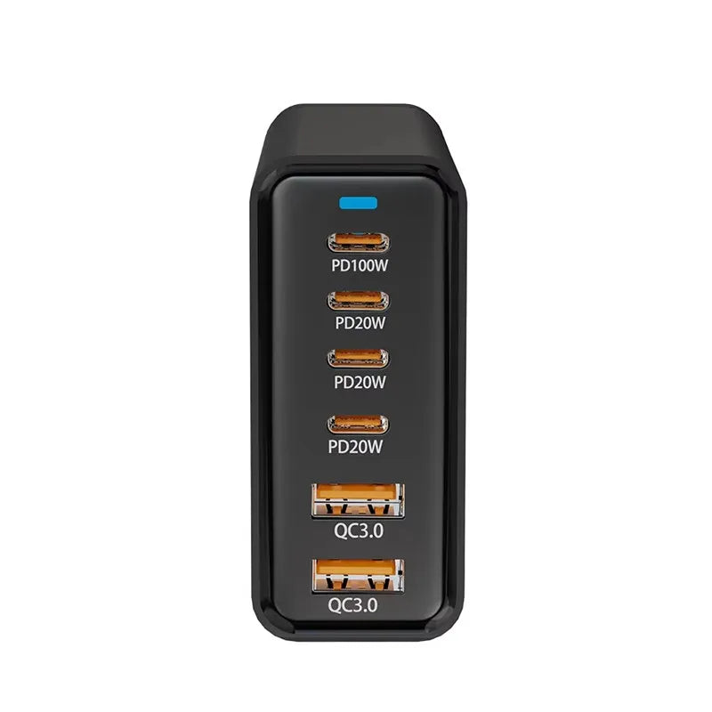 200W Desktop USB C Quick Charger GaN PD Fast Chager 6 port Mobile Charging Adapter For Laptop iPhone 17 16 15 Samsung Xiaomi﻿﻿