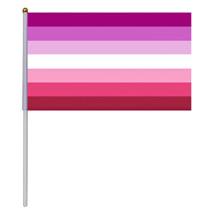 Aerxrbrae Custom Hand Flag 100Pcs 14*21Cm Plastic Stick Rainbow Gay Lesbian Homosexual Bisexual Pride Banner