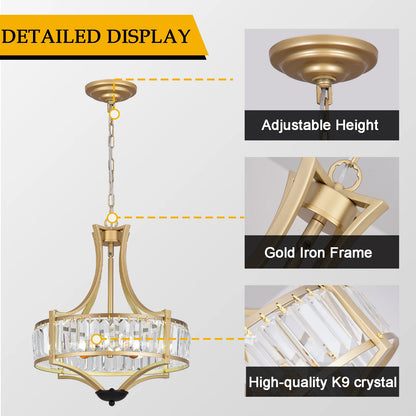 VETRULUS Luxury Crystal Pendant Ceiling Lamp  Home Decoration Living Room Bedroom Chandelier Ceiling Light Modern Lighting