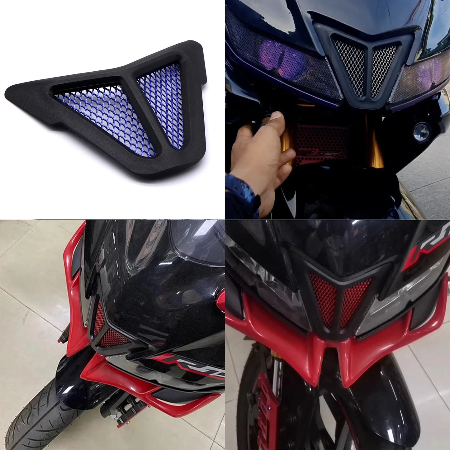 Dirt bike accessories moto decorative air Inlet Head Cover Aluminum Mesh Intake Guard Protector for Yamaha R15-V3 2017-2020