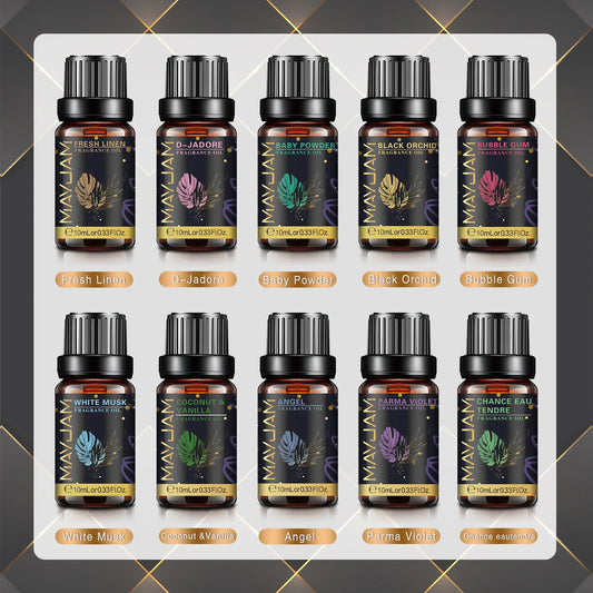 MAYJAM 10ml Fragrance Oil for Home Car Diffuser Coconut Vanilla La Vie Est Belle Angel Black Orchid CHANCE Freesia Essence Oil