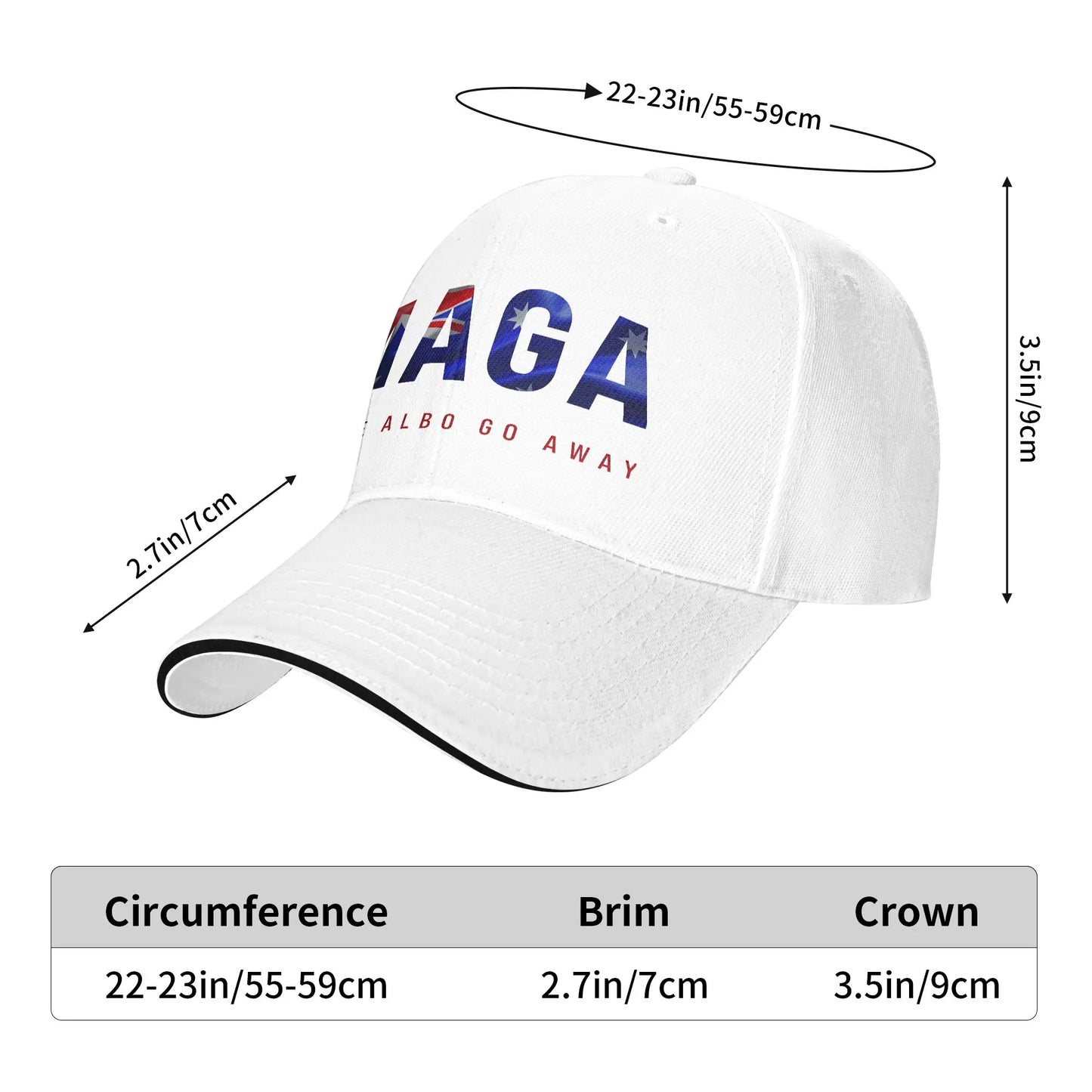 Make Albo Go Away MAGA Sandwich Cap Unisex Outdoor,Baseball Caps Australia Saying Adjustable Sun Caps All seasons Hat
