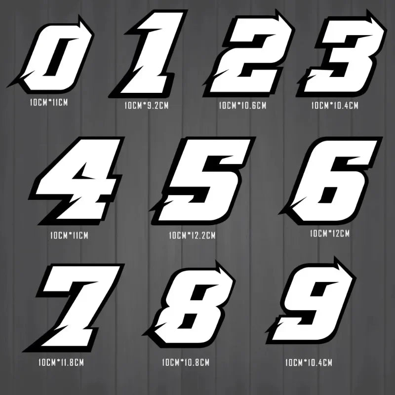 1PC Arabic Numbers Motorcycle Stickers Reflective Holographic Carbon Effect for Helmet Scooter Fuel Tank Front Fairing Decals
