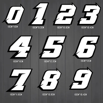 1PC Arabic Numbers Motorcycle Stickers Reflective Holographic Carbon Effect for Helmet Scooter Fuel Tank Front Fairing Decals