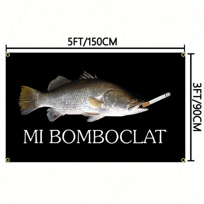 60X90 90X150CM Funny Boclat Fish Meme Flag Wall Hanging Tapestry Room Decor Double Penetration for Room Decor Dormitory Decor