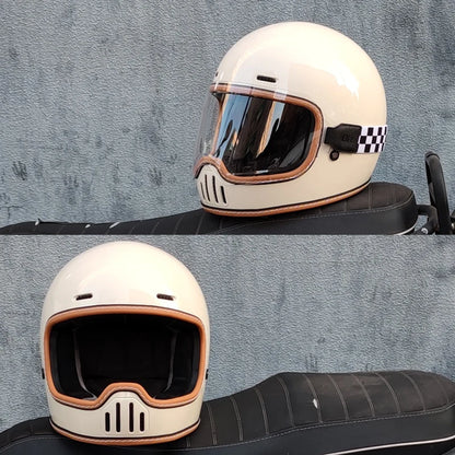 ORZ Retro Full Helmet Motorcycle Motorcycle Helmet Four Seasons Couple Street Bike Helmet Riding