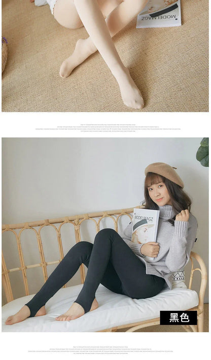 Thicken Thermal Tights Leggings Women Winter Fleece Velvet Thermo Stockings High Waist Elastic Slim Sexy