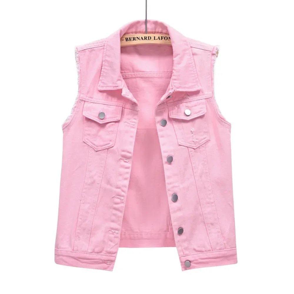 Coats Fashion Clothes Casual Vintage Elegant Sleeveless Denim Vest for Women Jacket Spring Streetwear Women Clothing Autumn