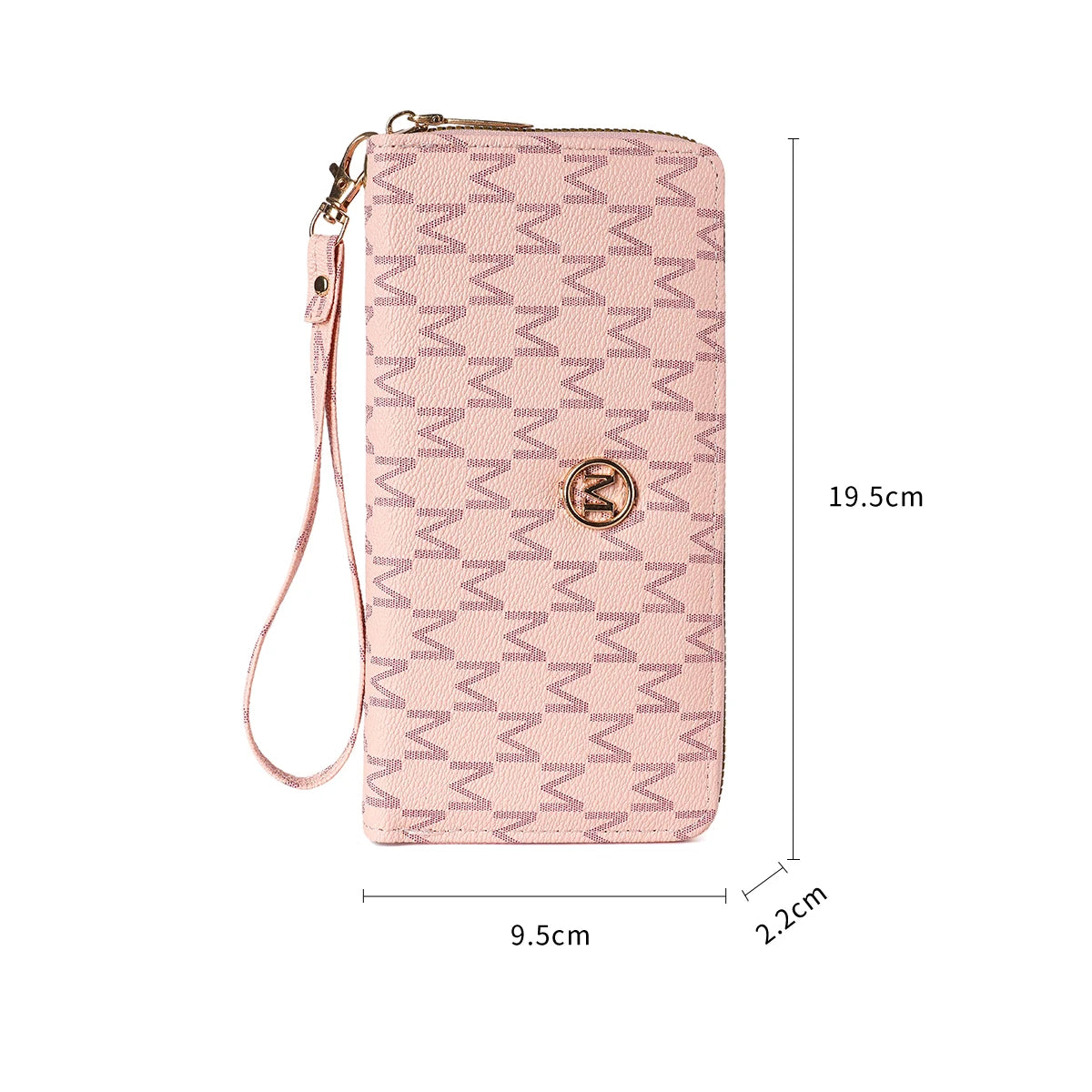 Women's Wallet Single Zipper Floral Letter Print Fashionable Coin Purse Compact Money Holder