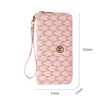 Women's Wallet Single Zipper Floral Letter Print Fashionable Coin Purse Compact Money Holder