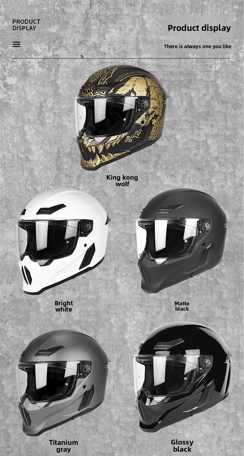 Motorcycle Helmet All-Season Universal Retro Men's Bike Racing Street Bike Riding Running Motorcycle Riding Safety Helmets