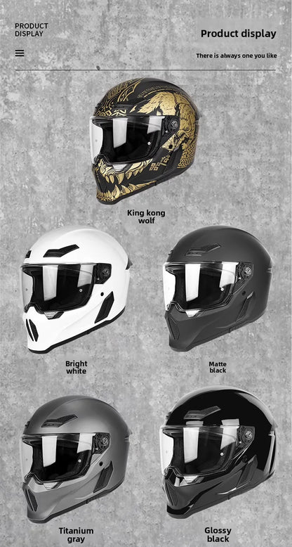 Motorcycle Helmet All-Season Universal Retro Men's Bike Racing Street Bike Riding Running Motorcycle Riding Safety Helmets