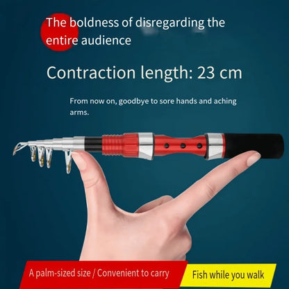 1.15m Portable Mini Telescopic Short Spinning Fishing Pole Pocket Travel Fishing Rod For Saltwater Freshwater Fishing Accessorie