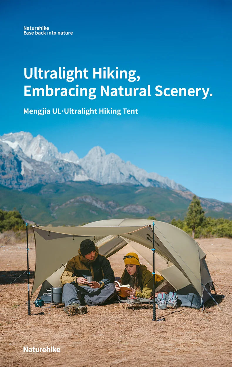 Naturehike Mongar 2 UL/PRO 1-2 Person Backpacking Tent Nylon Waterproof Ultralight Travel Trekking Shelter Tent with Footprint