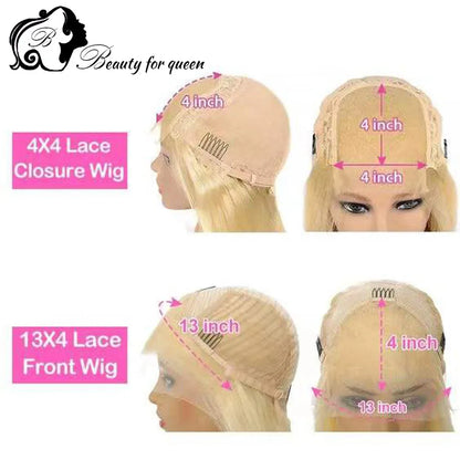 4T 613 Ombre Lace Front Human Hair Wigs Preplucked 13x4 Blonde Wave Lace Front Wig Human Hair Glueless Lace Frontal Wigs