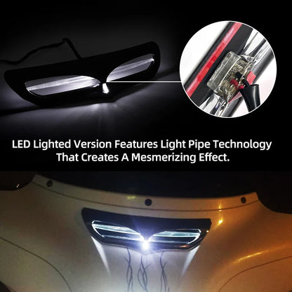 Motorcycle Batwing Fairing Vent Trim Accent LED Light For Harley Touring Electra Street Glide FLHTCU Tri Glide Ultra 2014–2022
