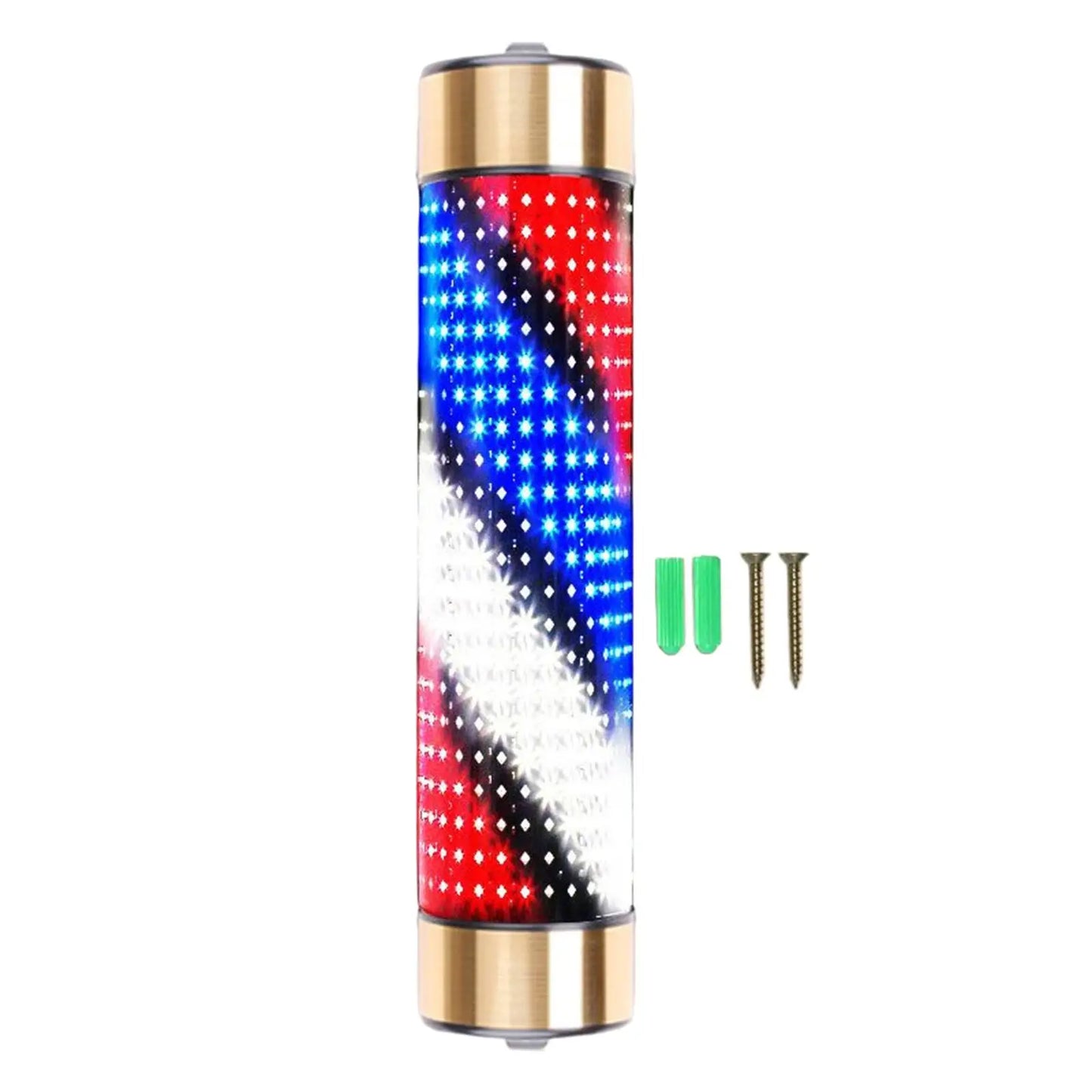 Rotating Barber Rod Lights Barber Shop Pole Waterproof Hair Salon Indoor Neon Signs Wall Mounted Hairdressing Stripes Lights
