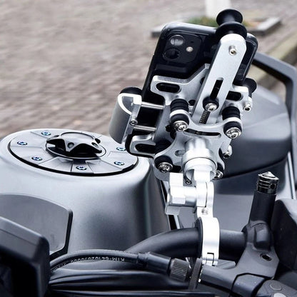 Shock-Absorbing Phone Holder for Motorcycle Bicycle 2024 Upgraded Alloy Rotary Adjustment Mobile Phone Navigation Bracket