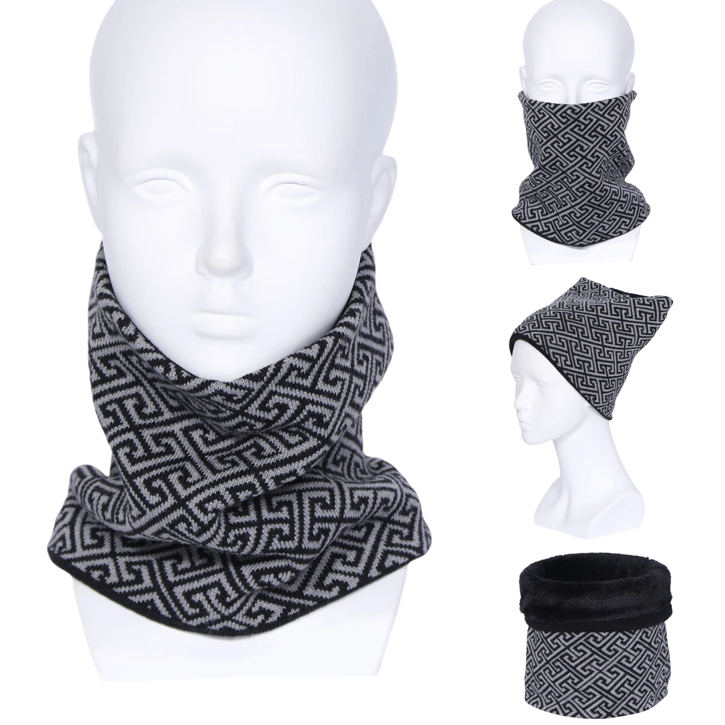 Winter Neck Coverings for Men's Warm Scarves Gentleman Thick Velvet Ring Scarf Warm Ski Cycling Face Mask Women Fashion Pullover