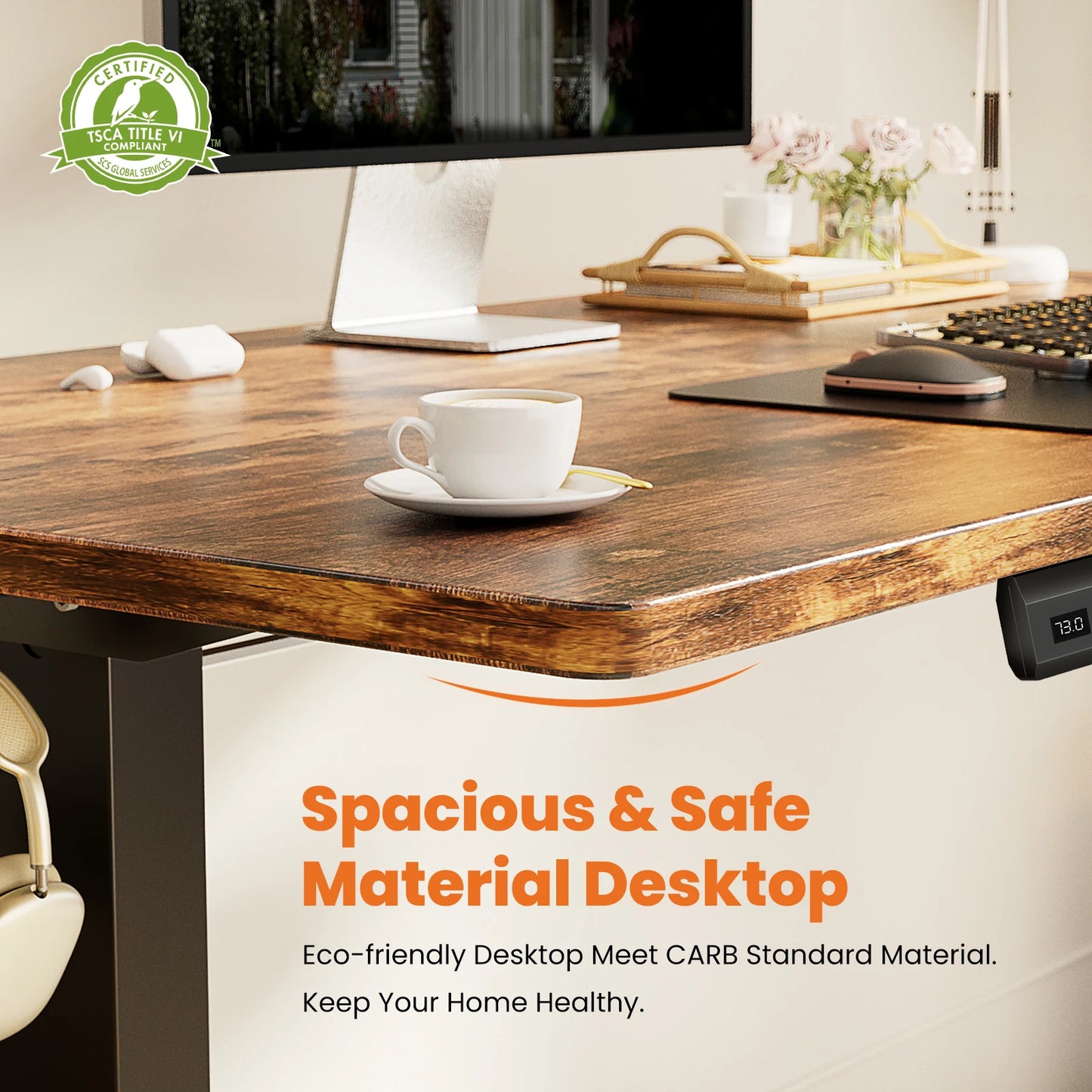 JHK Electric Adjustable Height Standing Computer Desk Ergonomic Sit Stand Up Down Computer Table Workstation For Home Office