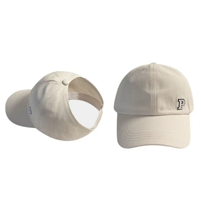 Sports Hat Empty Top Cap Embroidered Letter Cotton Tied Ponytail Braid Girl Baseball Hat Sun Hat Korean Style Caps Baseball Cap
