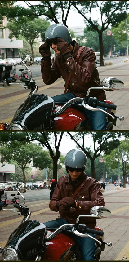 Retro 500TX Open Face Motorcycle Helmet Genuine Vintage Scooter Riding 3/4 Jet Casco DOT Approved Moto Capacete BLD