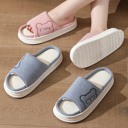 Platform Women's Slippers Flats Indoor Spring Summer Luxury Designer Shoes Girls Casual Soft Sole Cartoon Home Slides Elegant