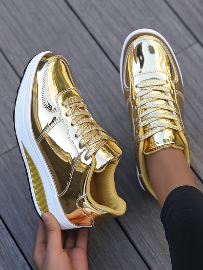 Women Sneakers Fashion Platform Shoes Lace Up Women Casual Flats Shoes Outdoor Lightweight Walking Women Shoes Zapatos De Mujer