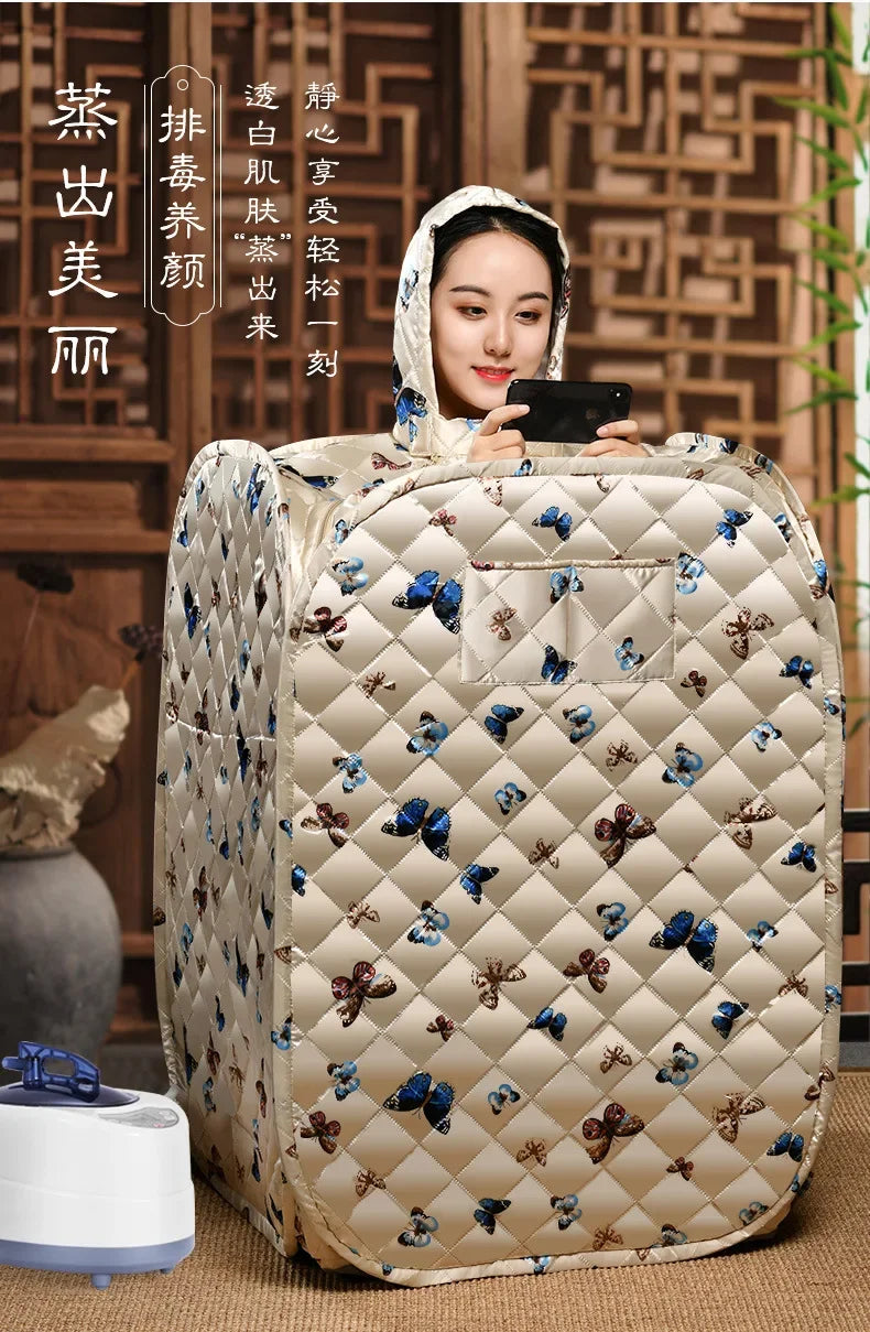 Sweat Steaming Box Household Single Steam Sauna Bath Box Sweating Whole Body Fumigation Machine Foldable Box US JP