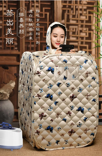 Sweat Steaming Box Household Single Steam Sauna Bath Box Sweating Whole Body Fumigation Machine Foldable Box US JP