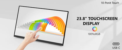 23.8” 120Hz Touchscreen Computer IPS 100%sRGB Display With Stand Portable Monitor For LaptopXBox Switch PS5 Gaming Extend Screen