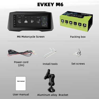 EKIY 7 inch Wireless CarPlay Moto Android Auto Portable Digital Motorcycle Dashboard GPS Navigation Display Screen Monitor TPMS