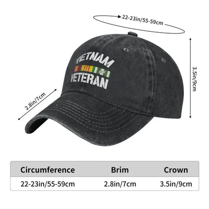 Custom Fashion Cotton Vietnam Veteran Pride Service Ribbon Baseball Cap for Women Men Breathable Dad Hat Sports