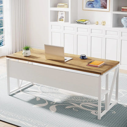 L Shaped Desk with Drawer,63" Executive Computer Desk and lateral File Cabinet, 2 Piece Home Office Furniture for, Customized