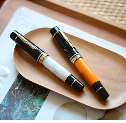 MAJOHN P139 High Quality Fountain Pen Piston Filler Resin Body Ebonite Feed Size 8 40 Nib Rotating Cap Postable Office Gift