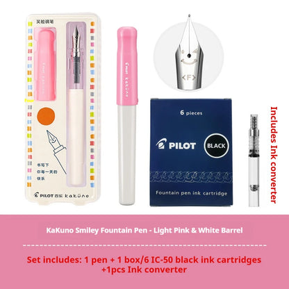 PILOT Kakuno Transparent Demo Student Fountain Pen,FKA-1SR Best for Practice,Calligraphy Available in EF/F/M Nibs Fun&Functional