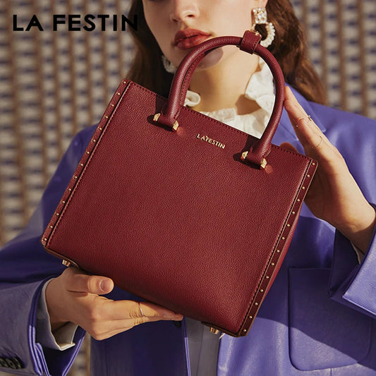 LA FESTIN New Women Leather Tote Bags Luxury Multifunctional Versatile Ladies Fashion Shoulder Crossbody Designer Handbag