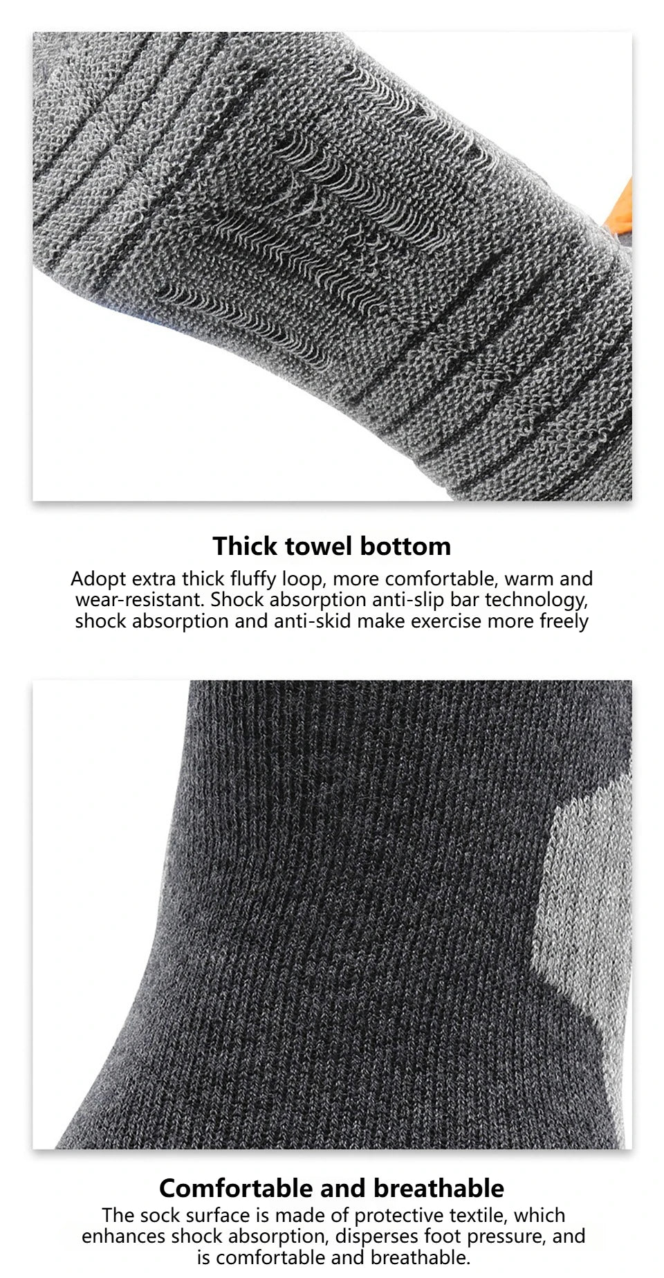 GTUBIKE Thermal Winter Cotton Men Women Ski Socks High Elastic Sports Socks Snowboarding Cycling Adult Skiing Thicker Leg Warm