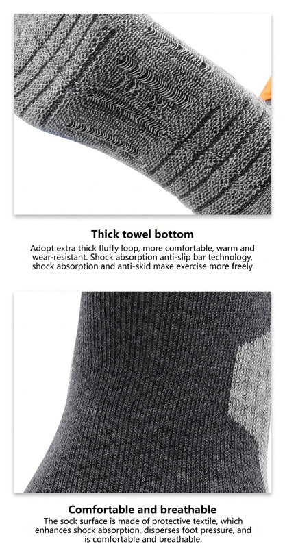 GTUBIKE Thermal Winter Cotton Men Women Ski Socks High Elastic Sports Socks Snowboarding Cycling Adult Skiing Thicker Leg Warm