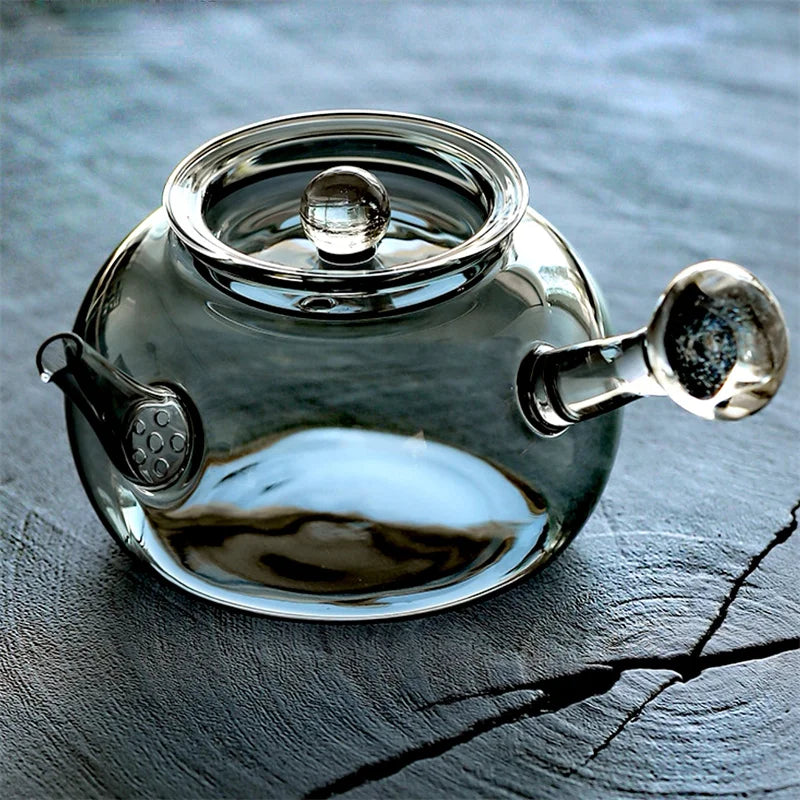 Exquisite 750ml Starry Sky Pattern Side Handle Glass Teapot With Hole Filter Brewing Green Tea Pot Kungfu Tea Set