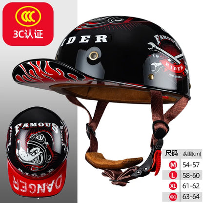 Motorcycle Helmet Electric Vehicle Riding Locomotive for Harley Retro Half Helmet Four Seas Universal Helmet Helmet Wholesale