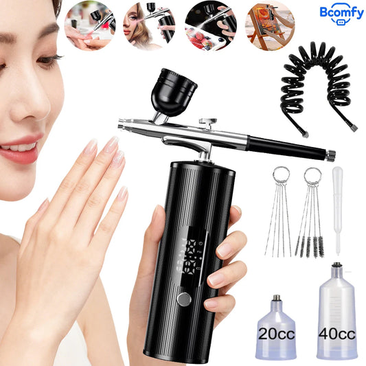 Airbrush Nail with Compressor Portable handheld Airbrush Rechargeable Sprayer Tool for Painting Nails Art Cake Tattoo Make