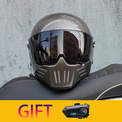 Retro motorcycle helmet Casco cruising motorcycle rider modular helmet full helmet with Bluetooth earphones included ORZ-728