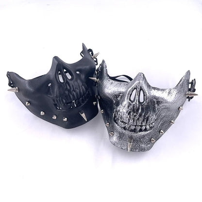 Horror Decorative Half Face Mask Home Party  Items Steampunk Skull Style Headgear Mask For Adult
