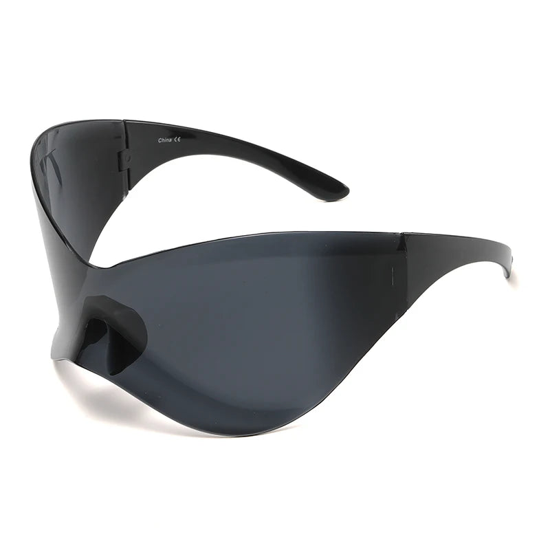 Protective Glasses New Oversized Y2K Punk Rimless Sunglasses Women Men Brand Designer Hip Hop Sport One Piece Sun Glasses Shades