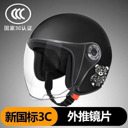 National standard 3C certified winter warm electric vehicle half helmet helmet unisex