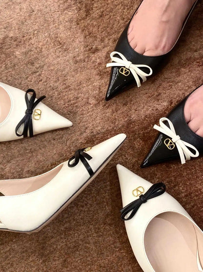 Heels Sandals Gladiator Summer Luxury Brand 2026 Bow Women High Heels Pointed Toe Designer Elegant Slingbacks Party Ladies Shoes